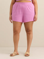 Violet Eyelet Beach Short