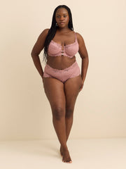 Solid Brief with Lace Trim - Déesse Collection