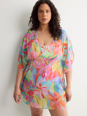 Floral Chiffon Caftan - Bleu by Rod Beattie