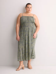Sleeveless Smocked Waist Maxi Dress - Addition Elle
