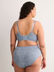 Blue Lace Underwire Padded T-Shirt Bra - tiVOGLIO