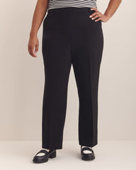 Petite, Black Straight-Leg City Pant