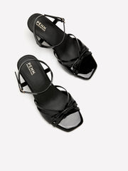 Extra Wide Width, Faux Leather Kitten-Heel Sandal with Bow