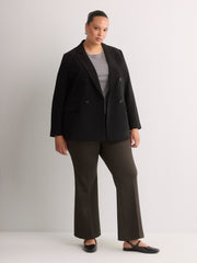 Black Double-Breasted City Blazer