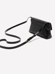 Black Croco Crossbody Handbag