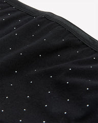 Black Dotted Cotton Boyshort with Shiny Waistband - ti Voglio