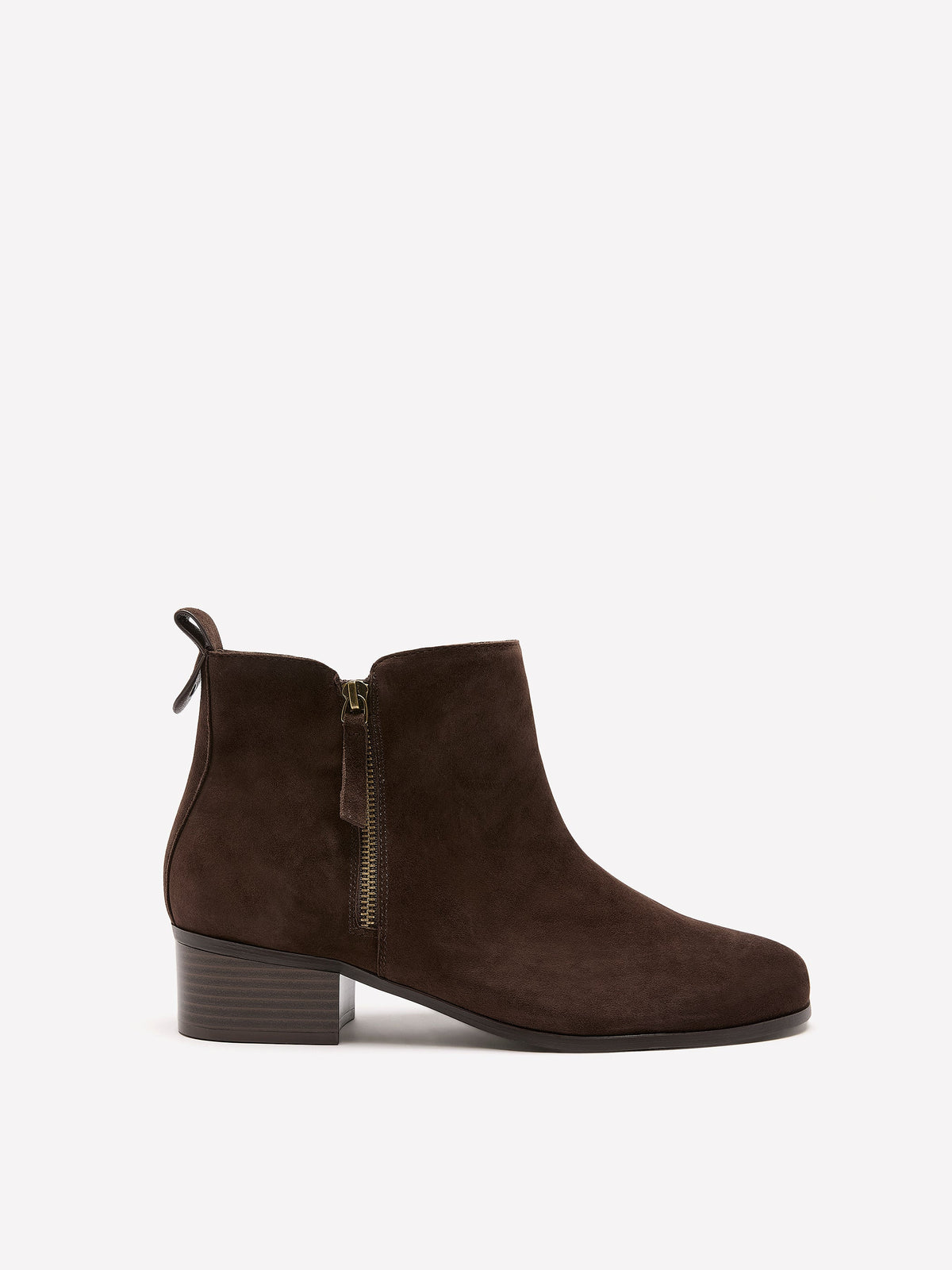 Extra Wide Width, Brown Suede Zipper Ankle Bootie