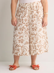Cotton Pull-On Culotte Pant