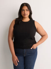 Ribbed Knit Fitted Tank Top