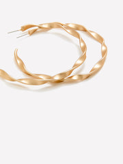 Large Matte Golden Hoop Earrings