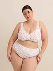 Wireless White Cotton Bra with Picot Trim - ti Voglio