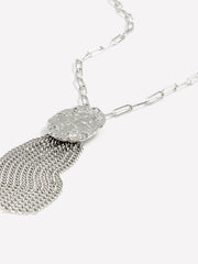 Medium Silver Necklace with Tassel Pendent