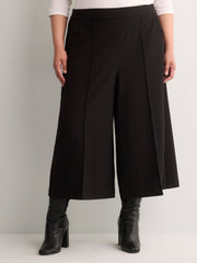 Pintuck Pull-On Crop Culotte Pant