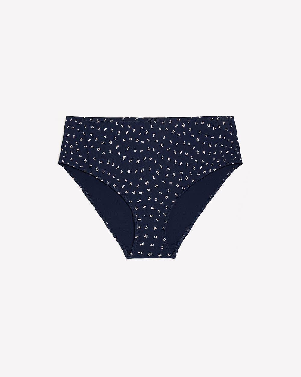 Navy High-Cut Cotton Brief with Cherry Print - ti Voglio