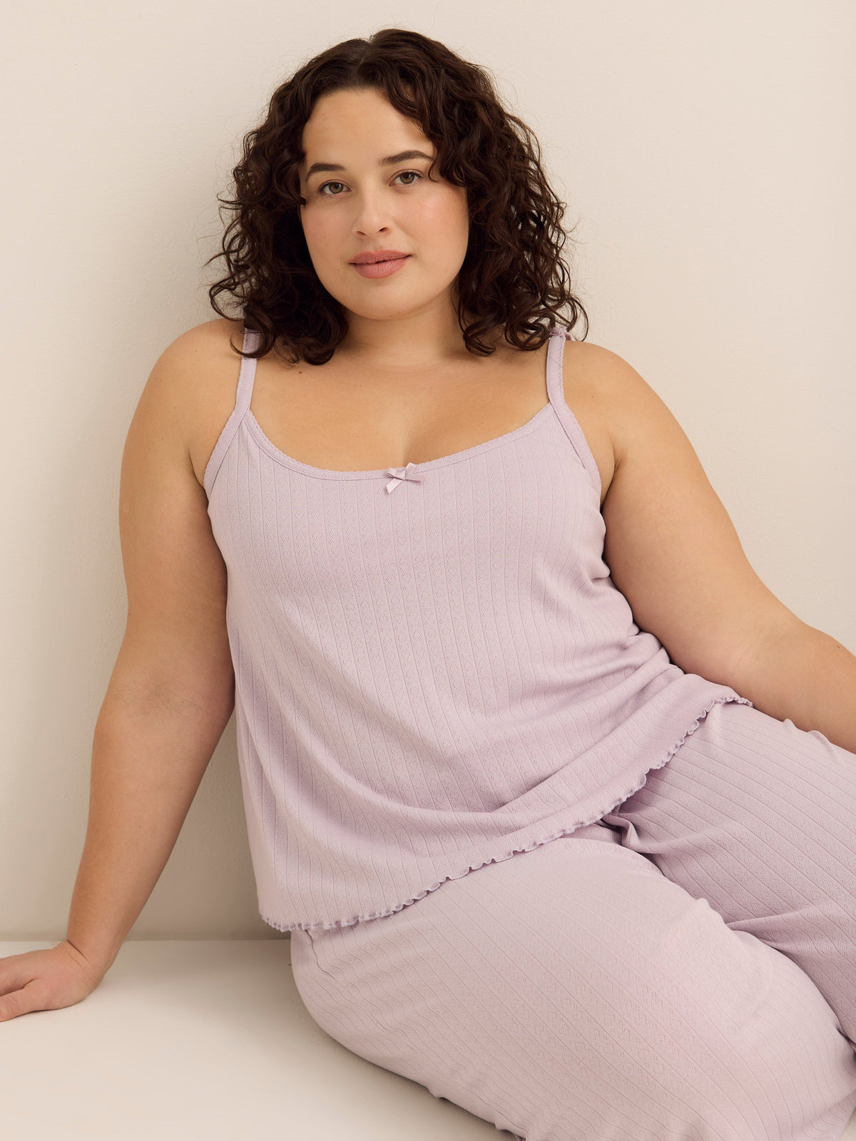 Lavender Pointelle Pyjama Tank Top - ti Voglio
