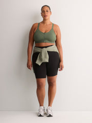 Wireless Medium Support Sports Bra with Front Zip Closure - Active Zone