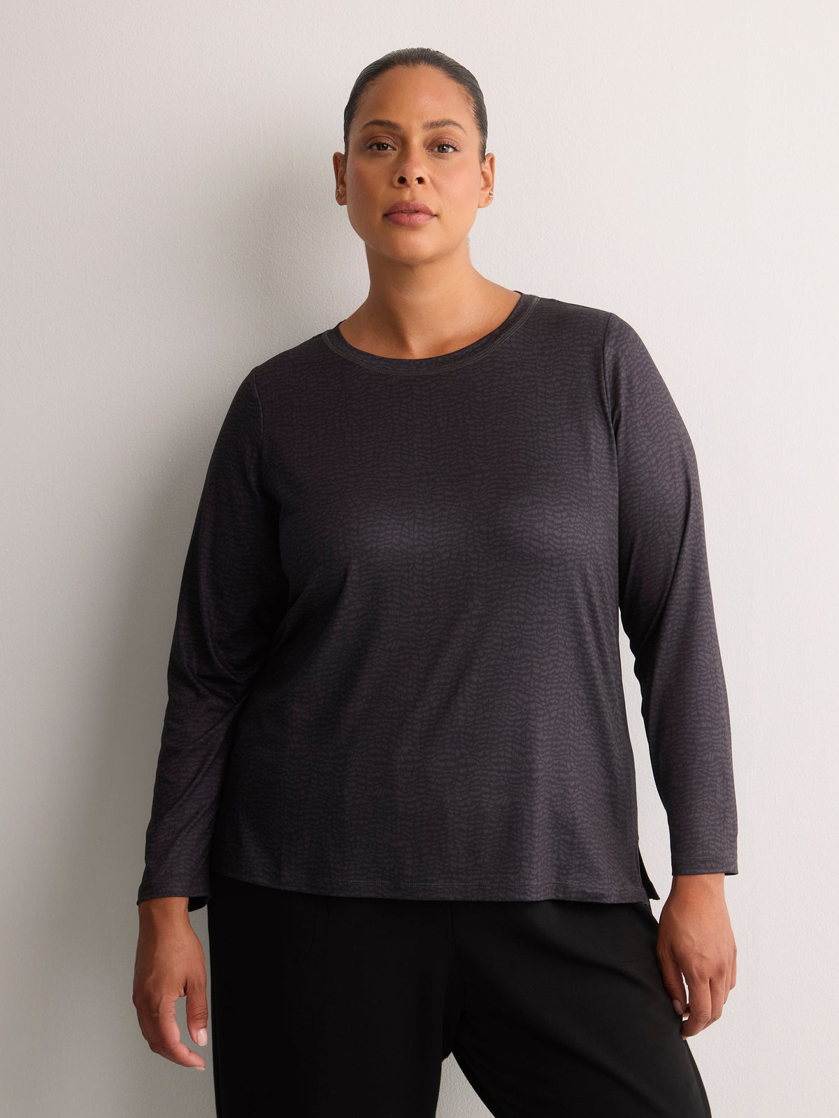 Responsible, Croco-Print Long-Sleeve T-Shirt with Back Insert - Active Zone