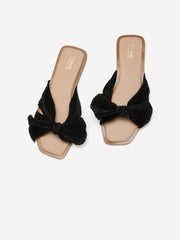 Extra Wide Width, Knotted Pleated Flat Slip-On Sandal