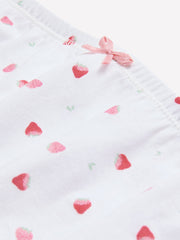 High-Cut White Strawberry-Print Cotton Brief - ti Voglio