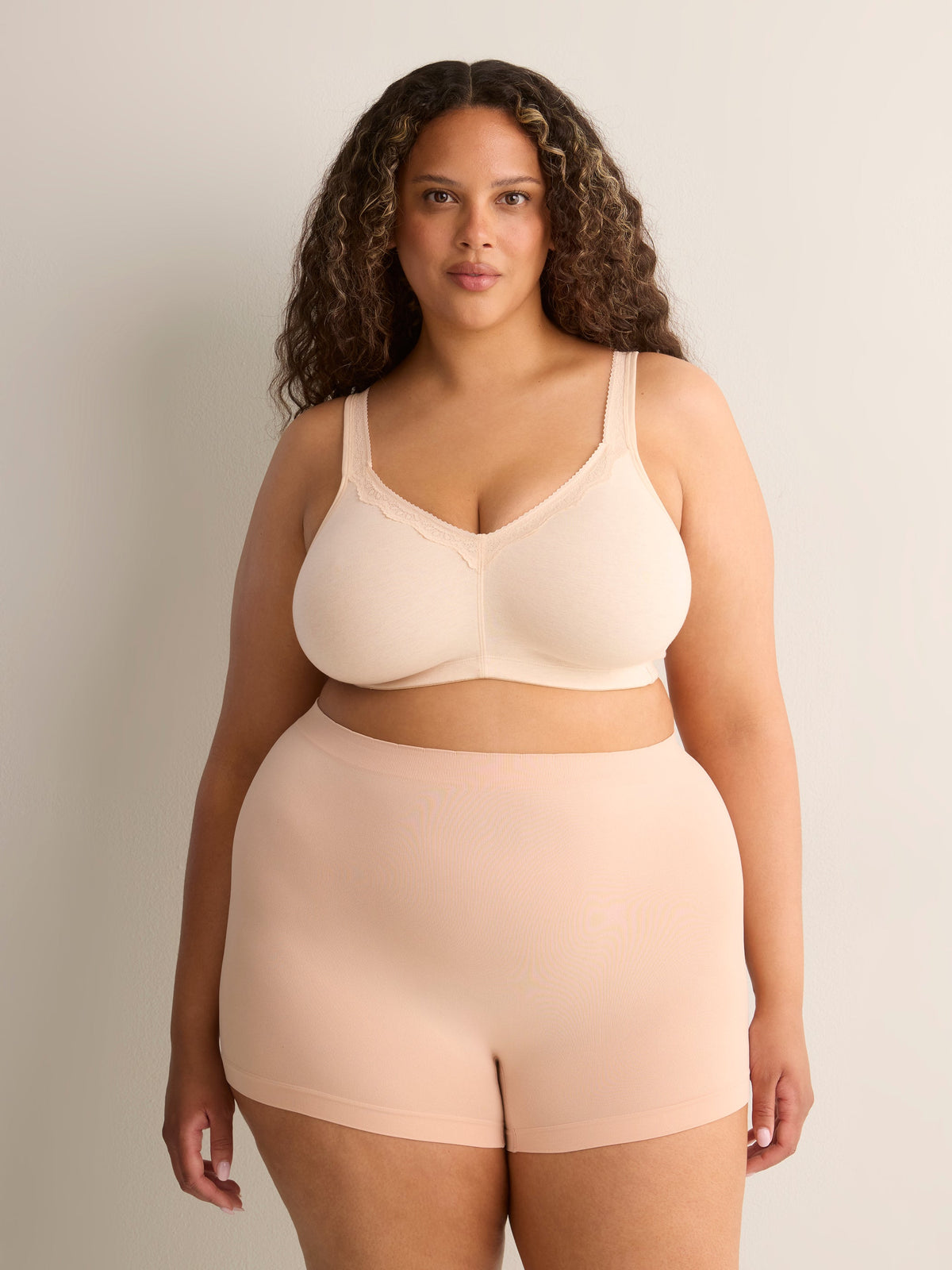 Wirefree Heather Cotton Bra with Lace Trim - ti Voglio