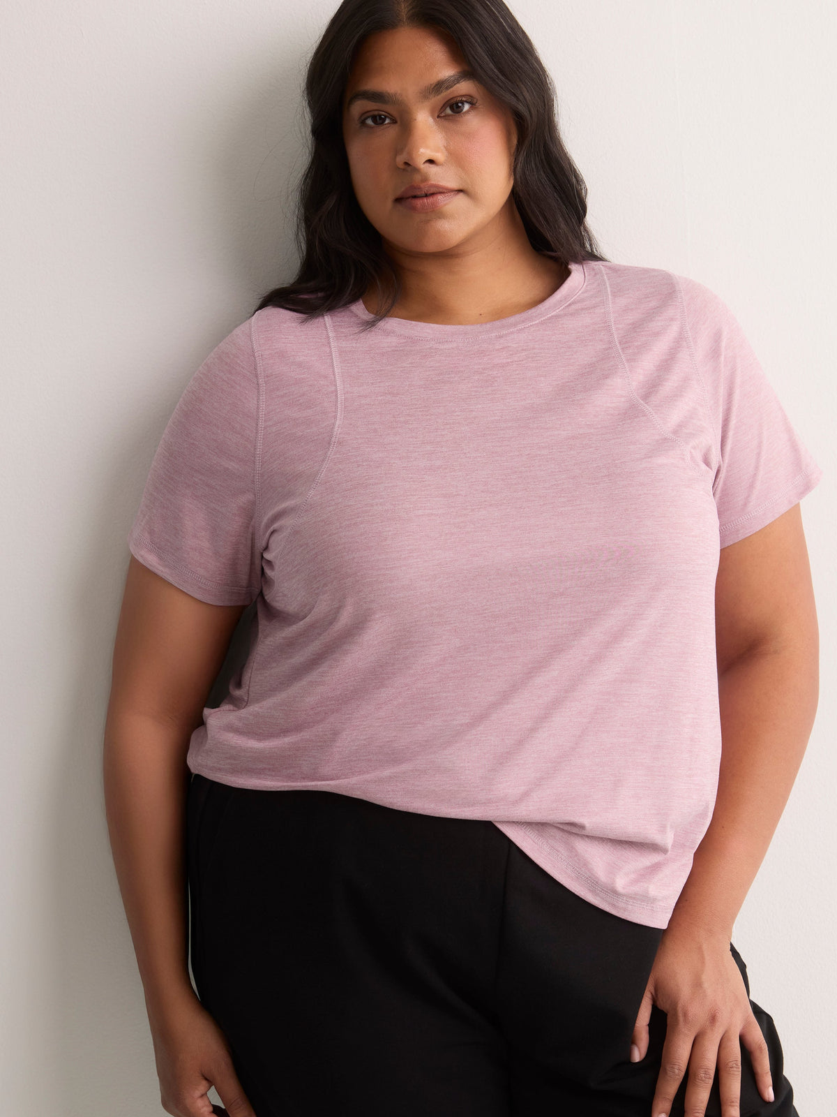 Responsible, Heather Purple Short-Sleeve T-Shirt with Mesh Inserts - Active Zone