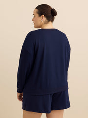 Long-Sleeve French Terry Sweatshirt with Embroidery - ti Voglio