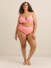 Pink Wireless Padded Pointelle Lounge Bra - Déesse Collection