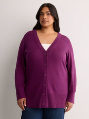 Responsible, Dark Cotton-Blend Tunic Cardigan