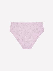 High-Cut Lavender Floral Cotton Brief - ti Voglio