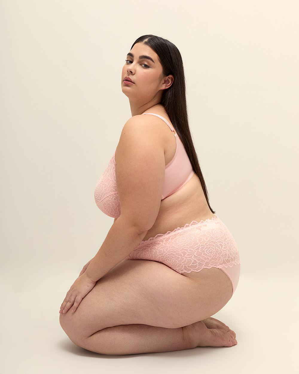 Pink Lace Full Brief - Déesse Collection