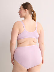 Lavender Wireless Front-Closure Ribbed Knit Bra - ti Voglio
