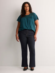 Slight Swing Top with Embroidered Yoke