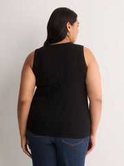 Ribbed Knit Fitted Tank Top