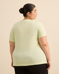 Heather Ribbed Short-Sleeve T-Shirt - Active Zone