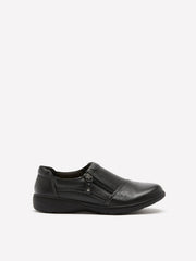 Wide Width, Carleigh Ray Black Leather Shoe - Clarks