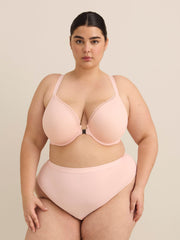 Padded Underwire Clip Dot Mesh Plunge Bra with Magnetic Front Closure - Déesse Collection