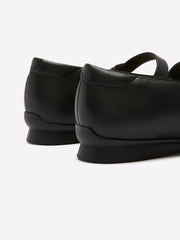 Wide Width, Jazmynn Iris Black Leather Flat Shoe - Clarks