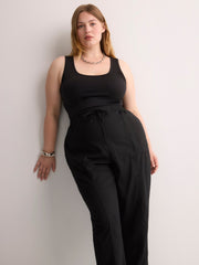 Linen Blend Tapered-Leg Pant