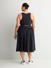 Sleeveless U-Neck Midi Dress with Peekaboo Overlap - Active Zone