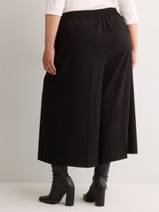 Pintuck Pull-On Crop Culotte Pant