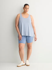 Textured Striped Swing Tank Top with Racerback Fooler - Active Zone