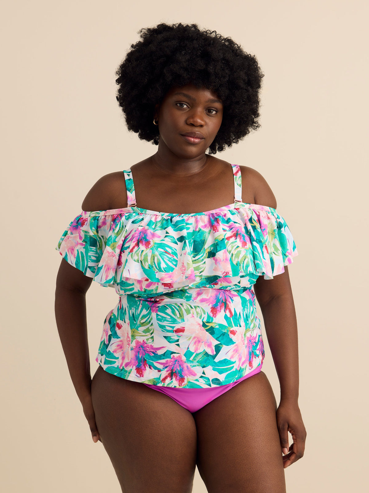 Printed Tortuga Tankini Top - Raisins Curve