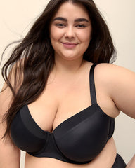 Underwire Padded Balconette Bra with Mesh Trim - Déesse Collection