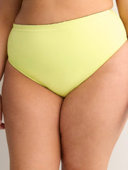 Green/Floral High-Rise Reversible Swim Brief