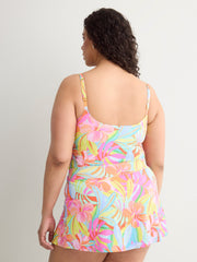 Floral Scoop-Neck Tankini Top with Inner Bra - Bleu Rod Beattie
