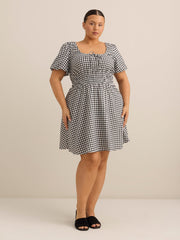 Sweetheart Midi Dress with Balloon Sleeves - Addition Elle