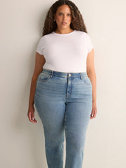 Classic-Fit Straight-Leg Mid-Rise Jean with Tummy Control - d/C JEANS