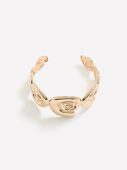 Golden Nautilus Shell-Shaped Cuff Bracelet