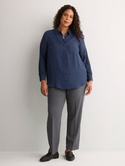 Responsible, Silky Buttoned Down Tunic Shirt