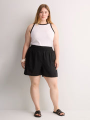 Linen Blend Pull-On Short